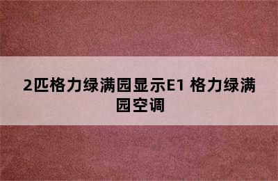 2匹格力绿满园显示E1 格力绿满园空调